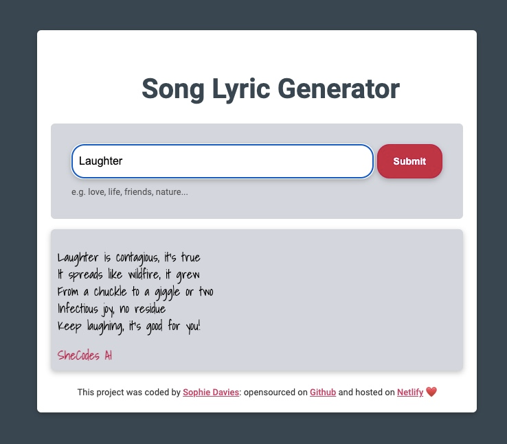 Song Generator App